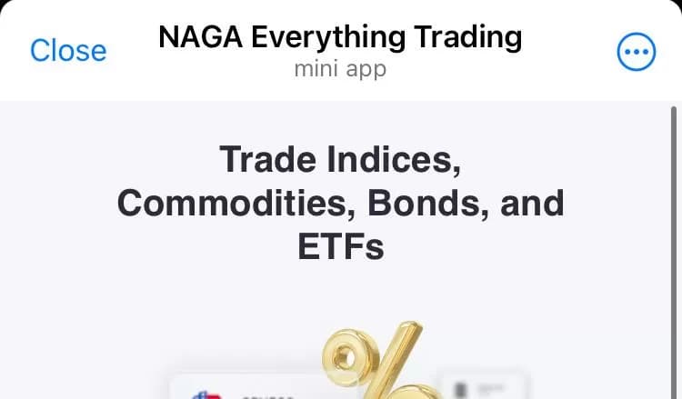 Screenshot of NAGA mini app on Telegram