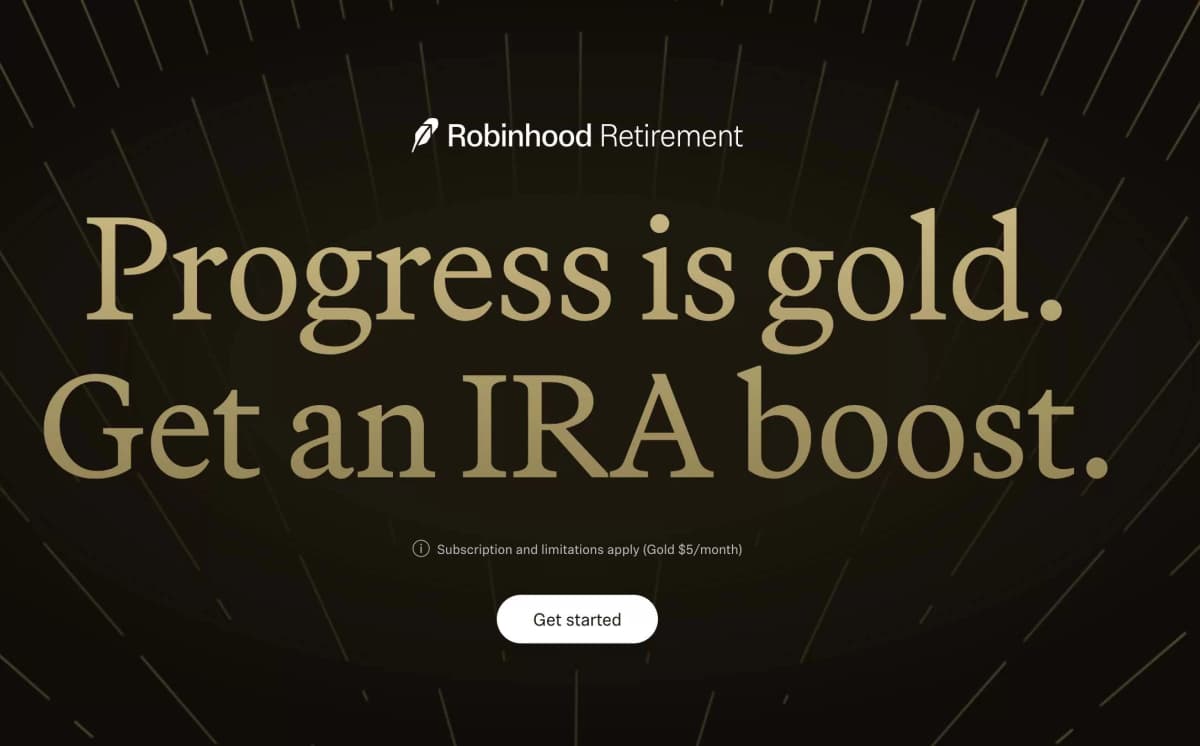 Robinhood US website screenshot