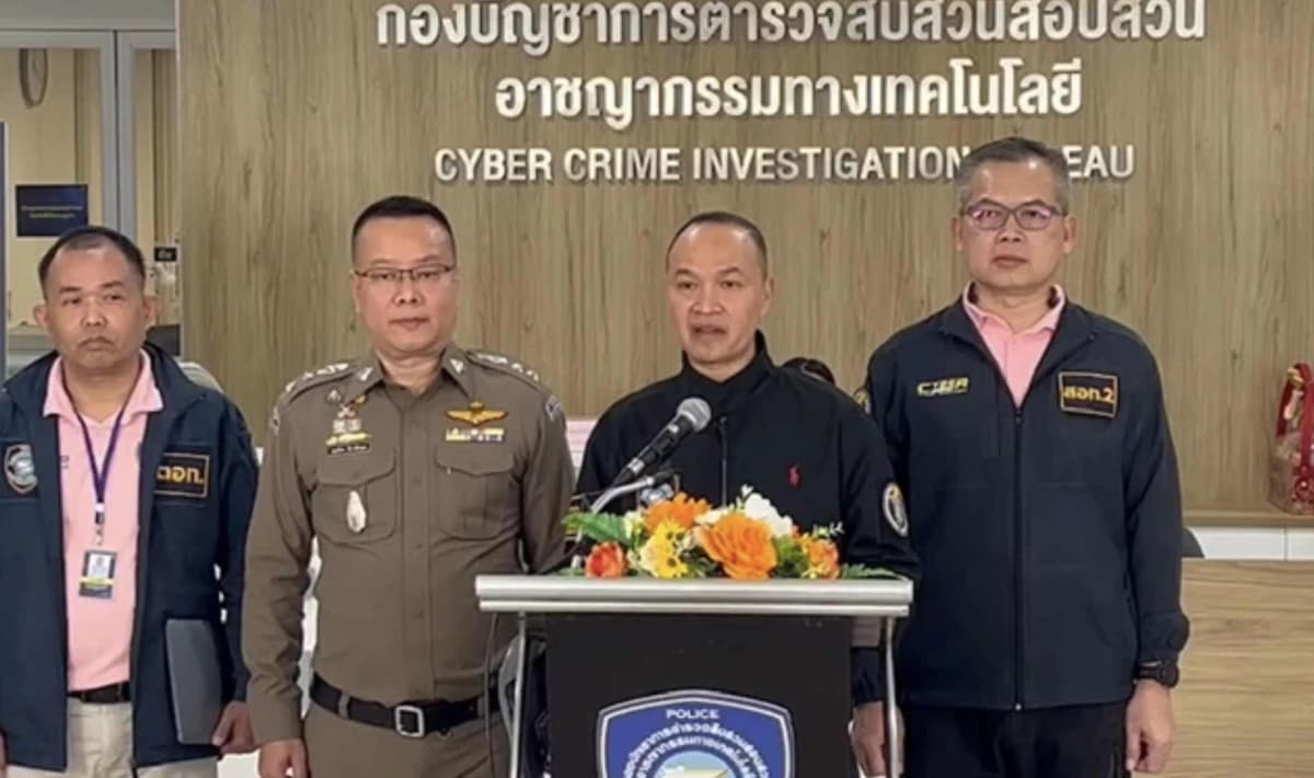 Thai cyber police at press conference