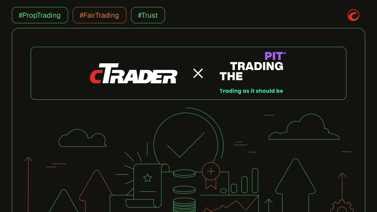 cTrader and trading pit logos