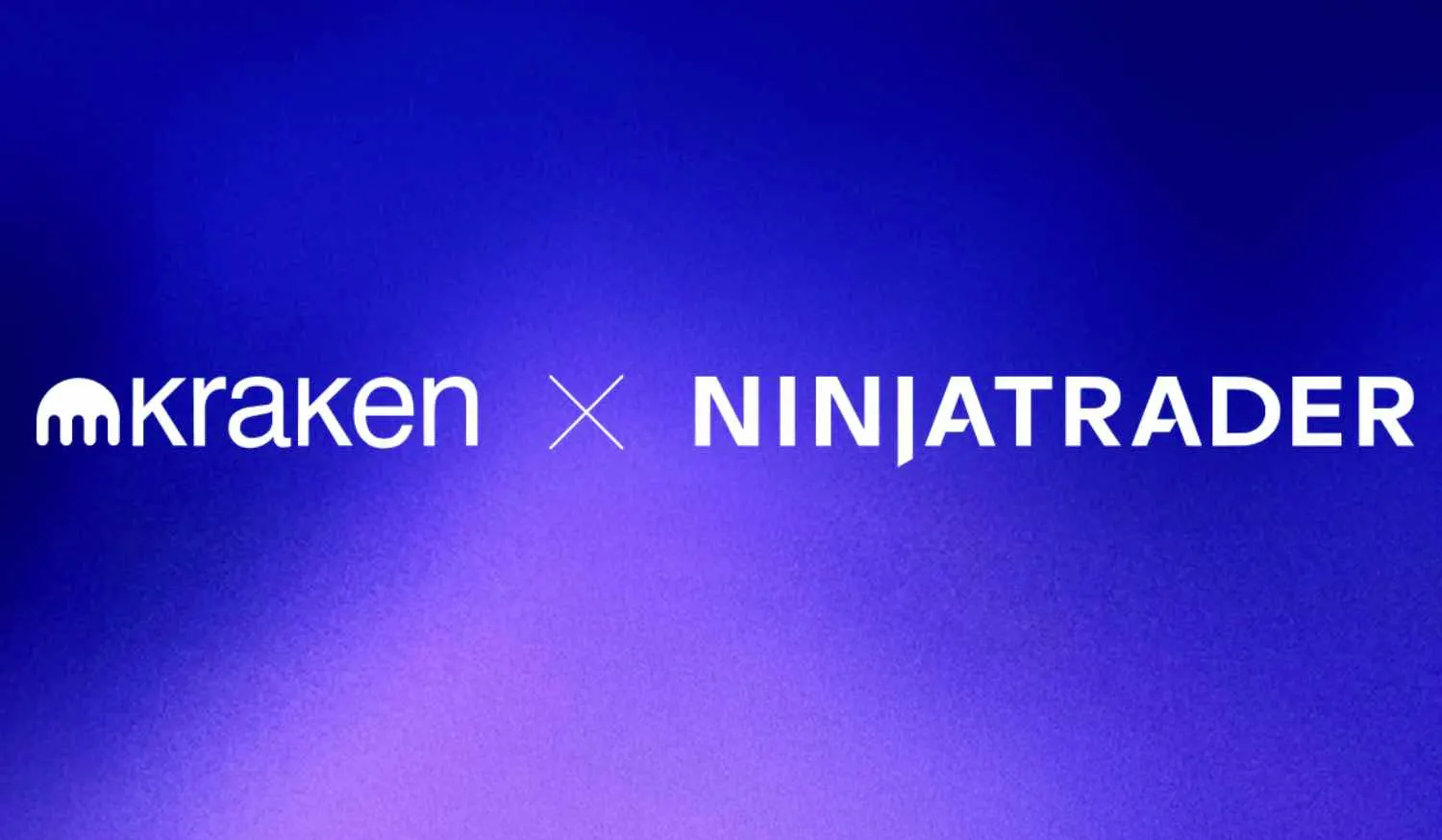 ninjatrader and kraken logos on purple background