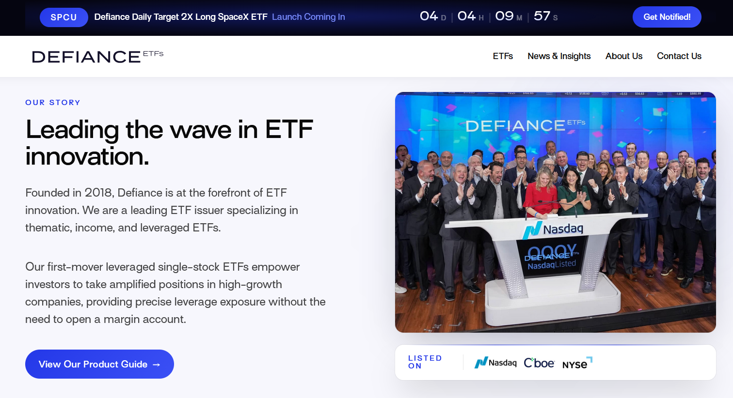 Defiance launches first Nasdaq-100 ETF, excluding software stocks