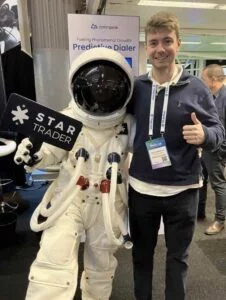 startrader mascot at event in London