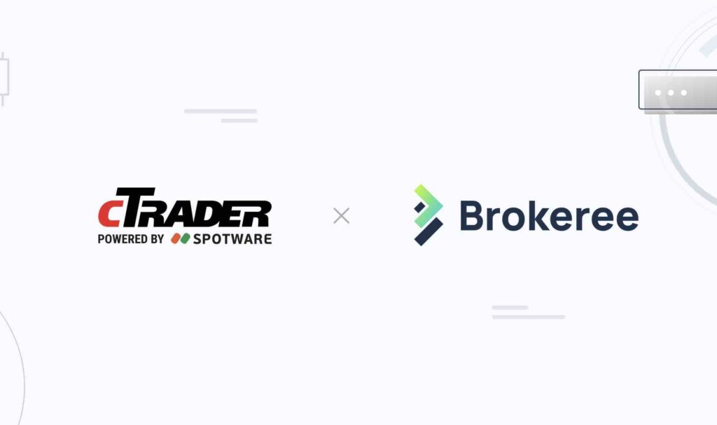 Brokeree and cTrader logos on white background