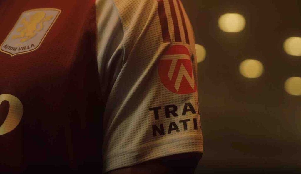 Trade Nation branding on Aston Villa shirt