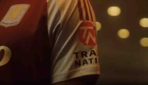 Trade Nation branding on Aston Villa shirt