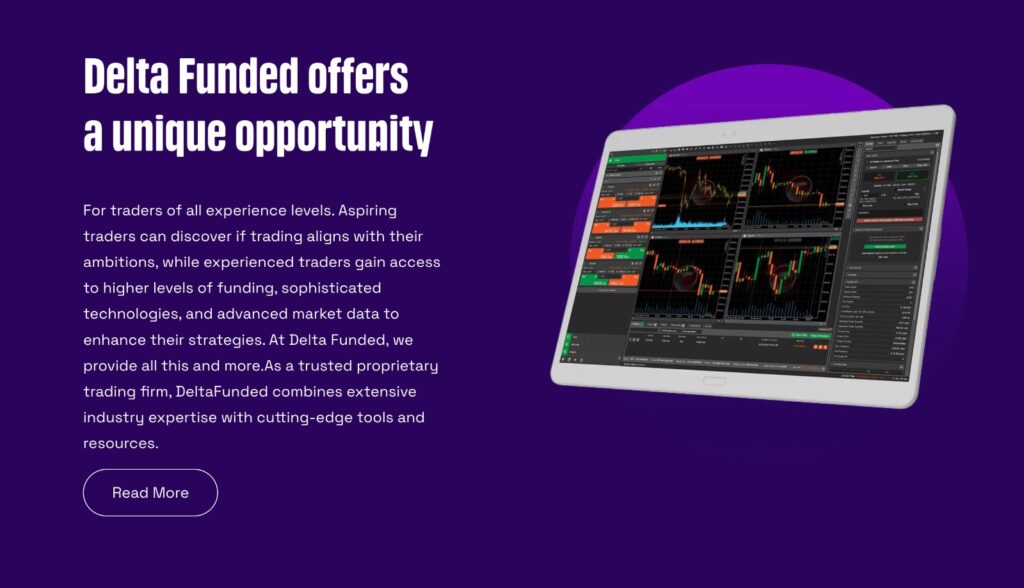 DeltaFunded prop firm branding