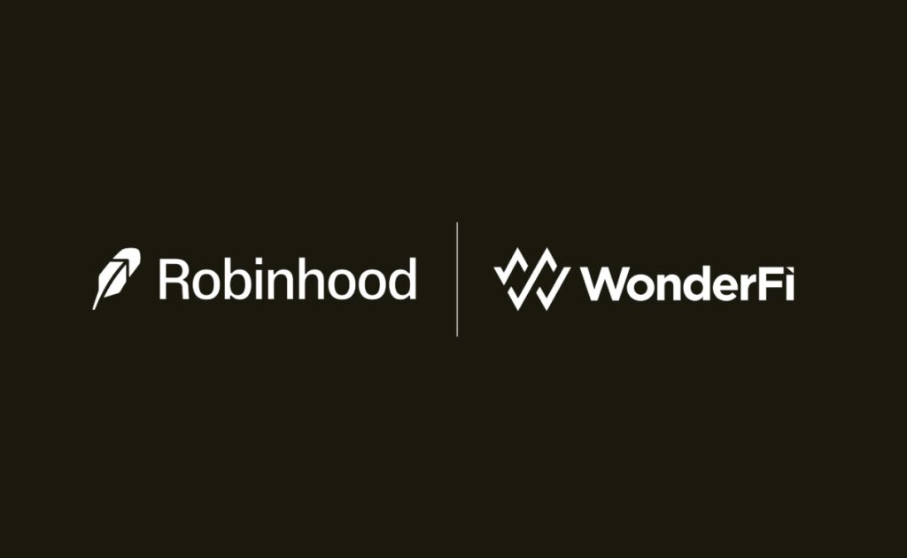 Robinhood and WonderFi logos on black background