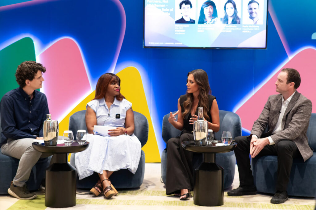 Yiota Hadjilouka from cTrader speaking at a panel at iFX Expo 2025