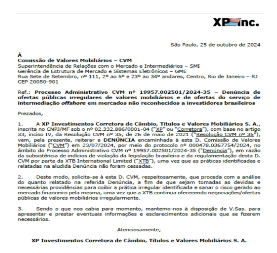 XTB XP legal case