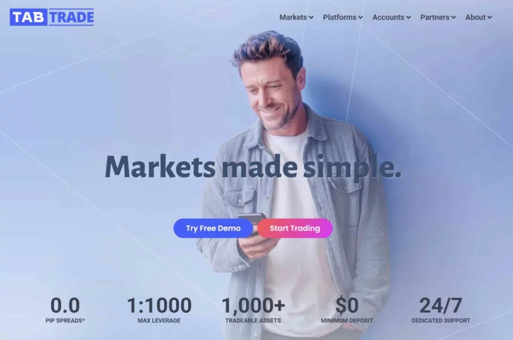 TabTrade homepage