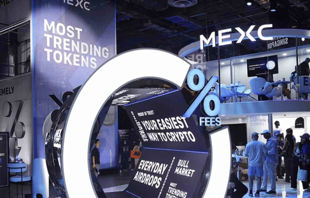 MEXC branding at expo in Singapore